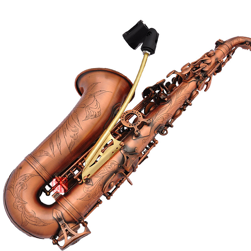 萨克斯银色演出夹子夹中音话筒话筒架支架无线麦克风金中音次话筒