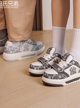 MLB26年春季新品男女休闲时尚运动NY满印老花厚底学长鞋3ASXM026N