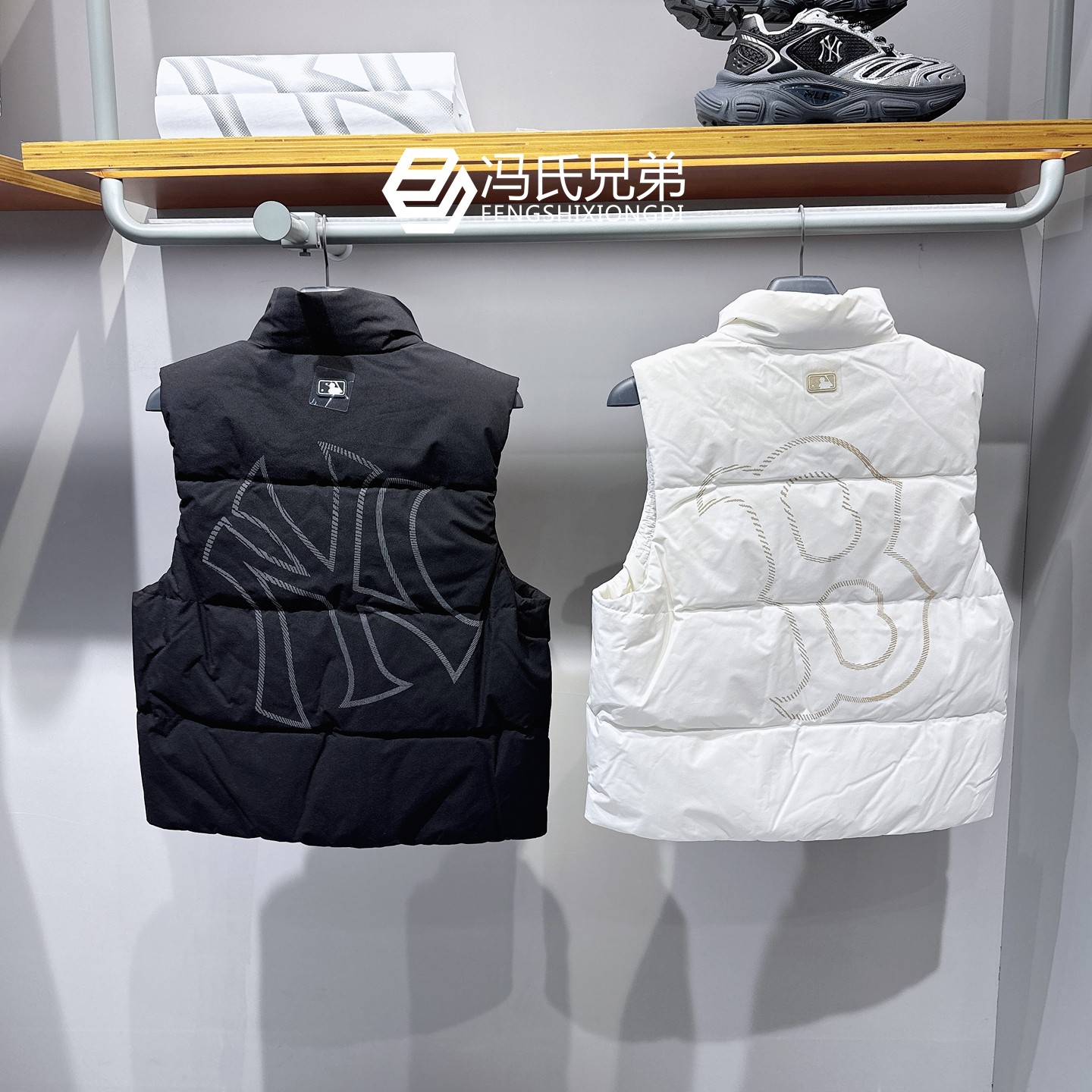 MLB 25年冬季男女时尚休闲背标大logo保暖防水羽绒马甲3ADVB0156,运动服/休闲服装,羽绒马甲,淘宝优惠券,粉丝福利购,淘宝优惠卷