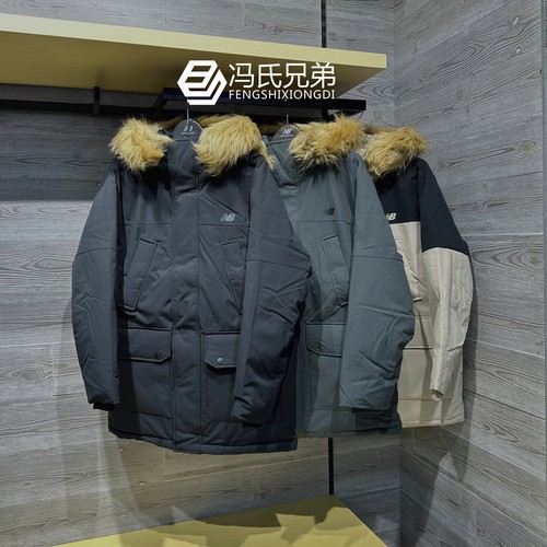 NEWBALANCE保暖连帽长款羽绒服