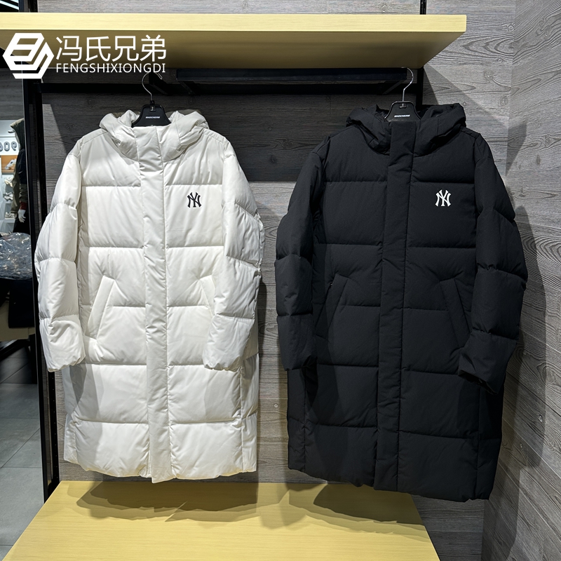 MLB保暖连帽长款男女时尚羽绒服