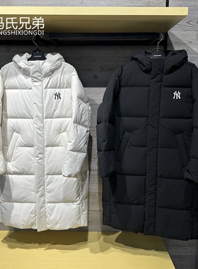 MLB 24年冬季男女休闲时尚长款加厚连帽保暖防风羽绒服3ADJB1846
