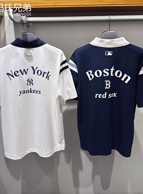 MLB 26年夏季男女时尚休闲复古运动学院风POLO衫短袖T恤3APQV0663
