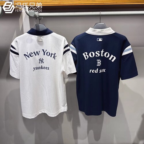 MLB时尚复古舒适休闲情侣POLO衫