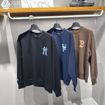 MLB25年秋季男女时尚休闲潮流街头背标舒适圆领套头卫衣3AMTB3254