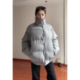 MY258835-P852025冬季男女休闲美式复古条纹加厚撞色翻领棉衣，男装棉衣，星座418-2