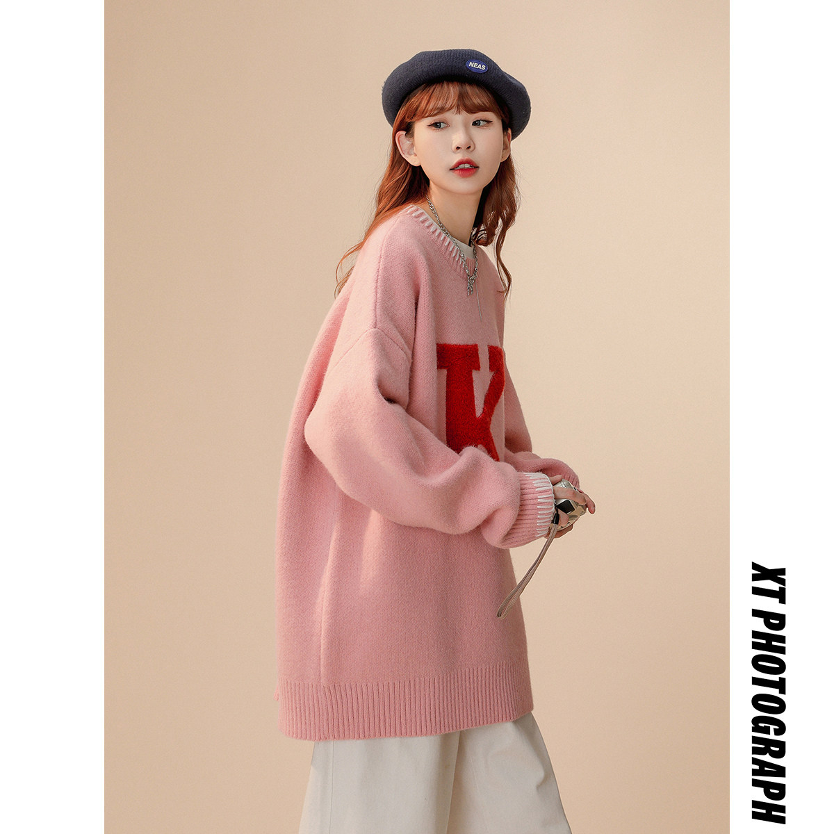 2023 Autumn/Winter Thickened Towel Embroidered Pullover Sweater Casual Couple Knitwear MY300-P68_voghion.com