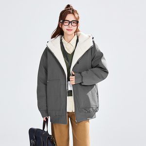 现货MY258854-特P85 2025冬季男女情侣休闲复古座山雕连帽棉服图片