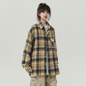 现货 2025秋 男女休闲格子长袖衬衫 CS2479-特P40图片