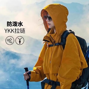 网图现货25秋季刘亦菲同款工装夹克户外防水冲锋衣JK247850-特P60,男装夹克,星座418-2
