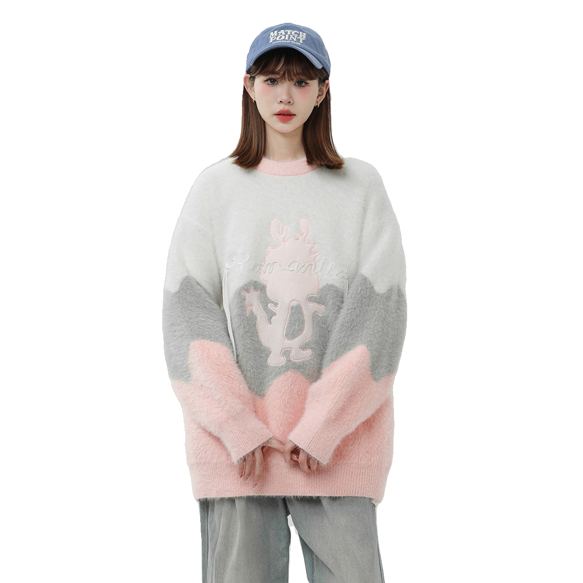 2023 Autumn/Winter Thickened Arctic Velvet Knitwear Little Dragon Man Color Block Sweater SM215-P78_voghion.com