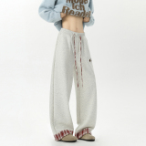 现货秋季新款刺绣腊肠狗运动休闲长裤K2496-P50加绒P55，女装休闲裤，星座418-2