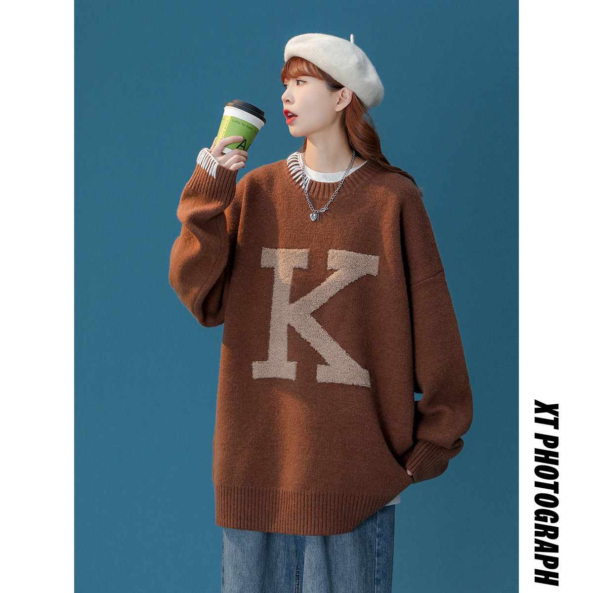 2023 Autumn/Winter Thickened Towel Embroidered Pullover Sweater Casual Couple Knitwear MY300-P68_voghion.com
