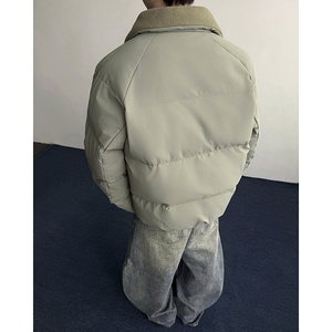MY258835-P85 2025冬季男女休闲美式复古条纹撞色翻领棉衣图片