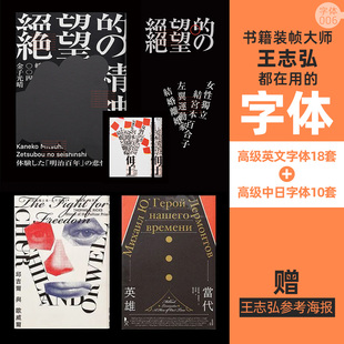 高级字体库合集素材中日英文书籍装帧封面海报设计王志弘复古衬线