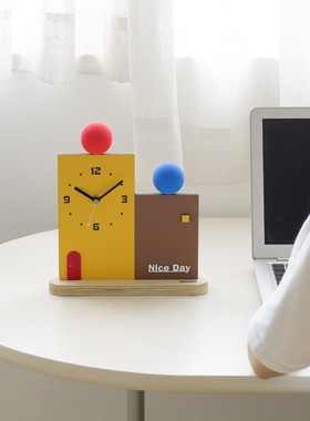 wozoom屋准现代创意办公桌面时钟摆件卧室房间家居客厅座钟礼品