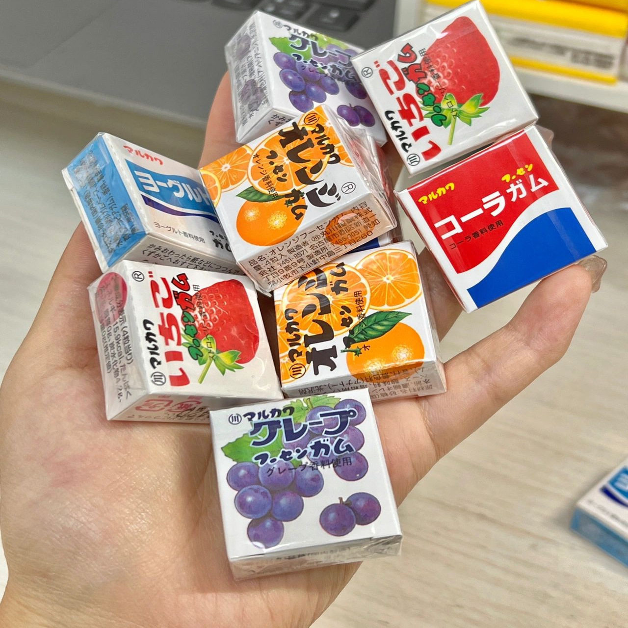 2袋包装日本进口丸川什锦水果味口香糖 儿童趣味泡泡糖袋装/条装