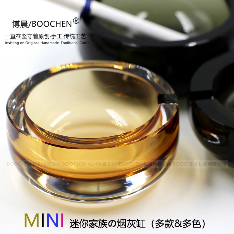包邮手工吹制欧式酒店水晶玻璃一人烟灰缸创意个性办公室时尚烟盅