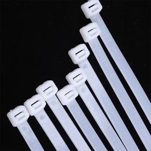 鸿发白色黑色 塑料厂家自锁式尼龙扎带批发束线扎线