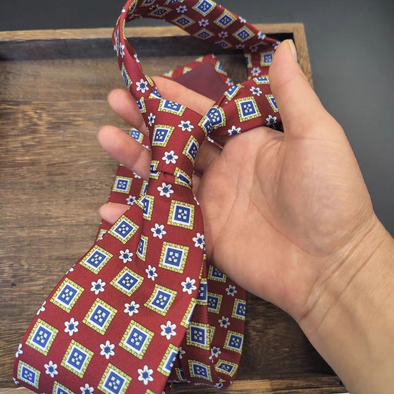 郭有才同款 仿真丝碎花印花9CM宽版领带男女同款街头休闲风礼盒装