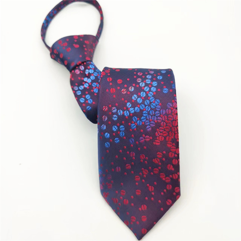 领带男拉链式高级紫色免打领带男正装商务结婚韩版懒人职业西装宽