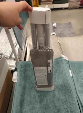 国内宜家代购佩普里格挤压清洁平板拖把灰色 12x37 厘米和替换件