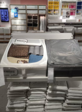 国内宜家思库布储物袋白色44x55x19厘米储物盒衣物收纳箱济南代购