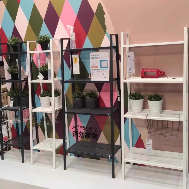 国内宜家勒伯格搁板柜花架置物架厨房收纳架钢书架储物架济南代购