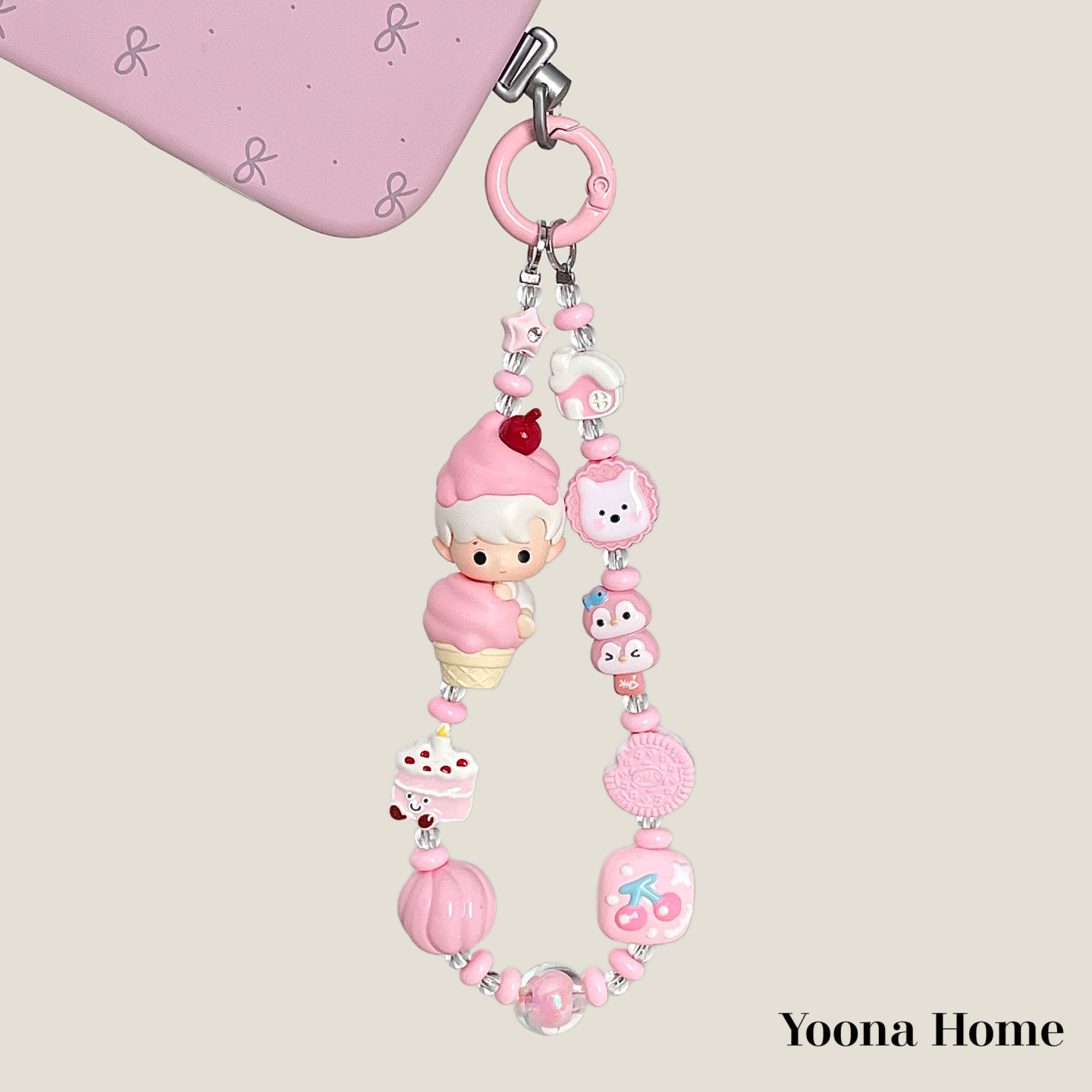 樱桃雪芭萌粒手机链挂绳装饰链