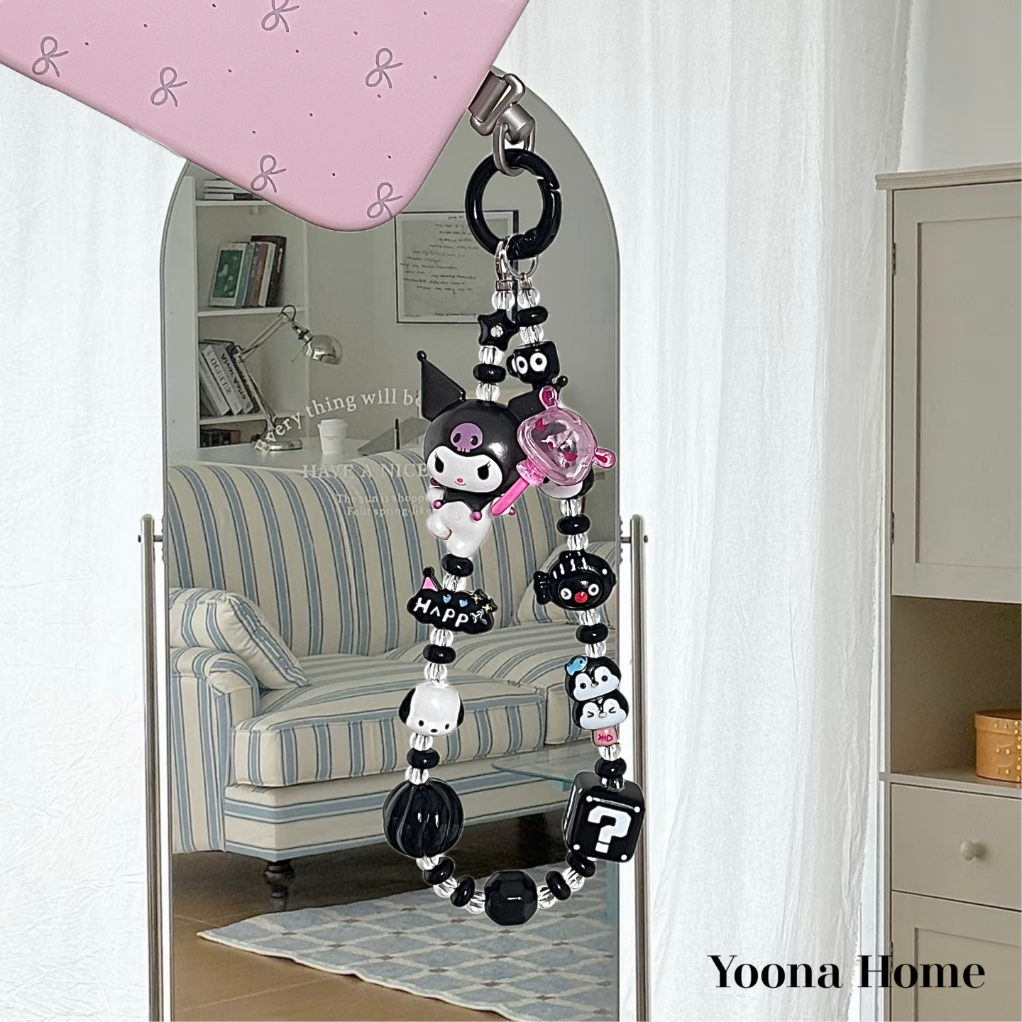 正版库洛米萌粒手机挂绳挂饰链女