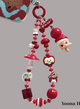 原创diy泡泡玛特北京限定糖葫芦Molly手机链ccd挂绳手机壳包挂链