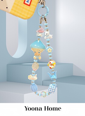 原创自制diy正版泡泡玛特快闪限定萌粒DIMOO手机链包挂ccd挂件链