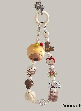 原创设计手作正版卡皮巴拉萌粒水豚豚崽手机链挂绳包挂链礼物挂件