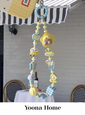 原创diy手作正版泡泡玛特CRYBABY哭娃萌粒手机链挂绳ccd挂件包挂