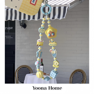 原创diy手作正版泡泡玛特CRYBABY哭娃萌粒手机链挂绳ccd挂件包挂