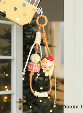 Yoona原创diy韩国蜡绳泡泡睡衣MOLLY萌粒可提手机链水壶相机挂绳