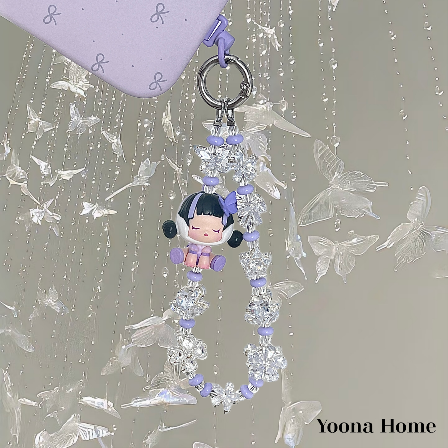 高品质蝴蝶小姐SP水钻锆石手机链