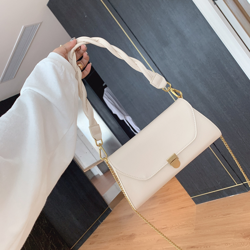 法式小众链条包女MK DA2025新款洋气高级感腋下法棍包真皮斜挎包