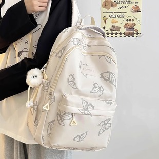 法国MKBM高颜值初高中学生书包护脊减负大容量双肩包女轻便电脑包