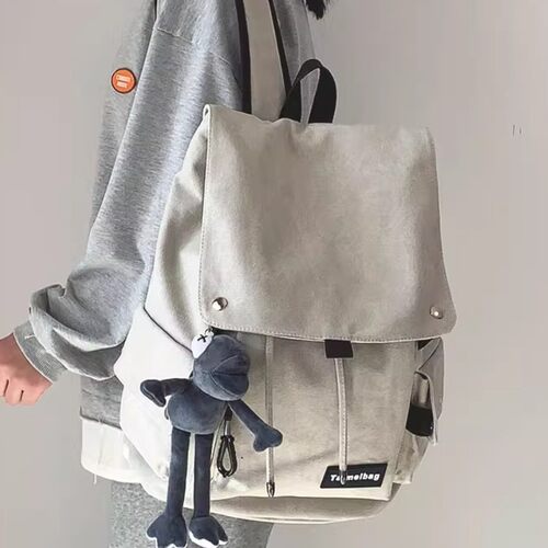 法国ZAMP正品书包男大容量简约初中高中学生帆布双肩包旅行背包女