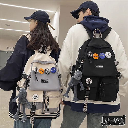 日本书包女大学生高中旅行双肩包男初中生ins日系大容量电脑背包