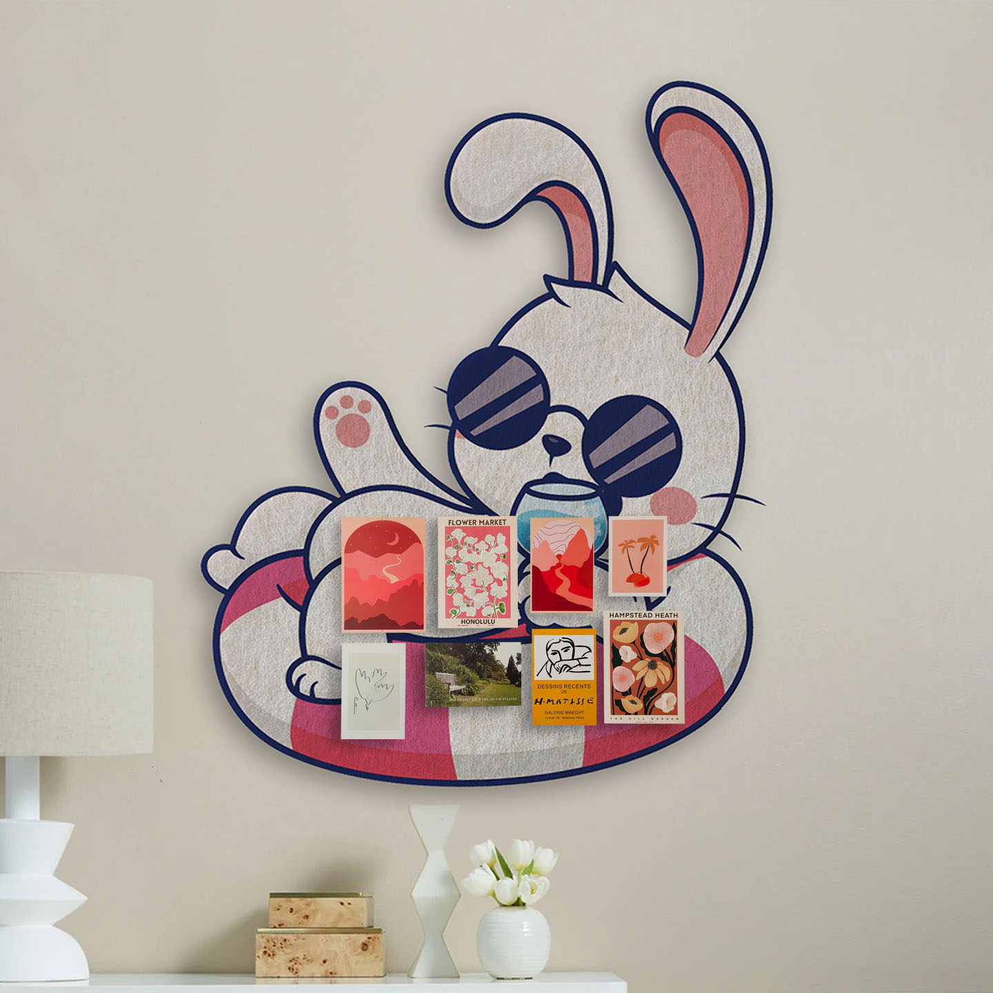 童趣风可爱毛毡照片墙免打孔自粘墙贴沙发背景墙装饰拍立得相册墙