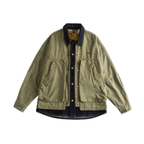 日系假两件水洗棉夹克外套（版型偏大258）D248-118-P170，男装夹克，电商D248