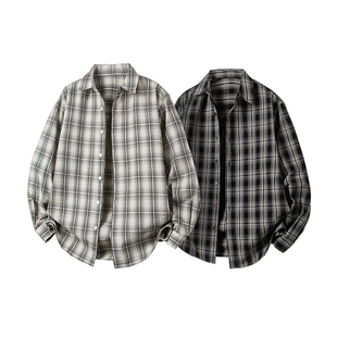 衬衫 大格子长袖 外套 D248 P100 春秋季 25105 男士