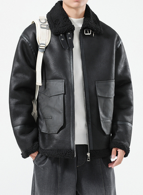 店主风冬季男士皮毛一体皮衣外套 28531-P230