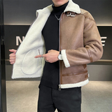 冬季男士皮毛一体外套加厚皮衣夹克D248-28260-P230，男装夹克，电商D248