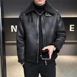 冬季男士皮毛一体外套加厚皮衣夹克D248-28260-P230，男装夹克，电商D248