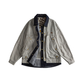 日系假两件水洗棉夹克外套（版型偏大258）D248-118-P170，男装夹克，电商D248