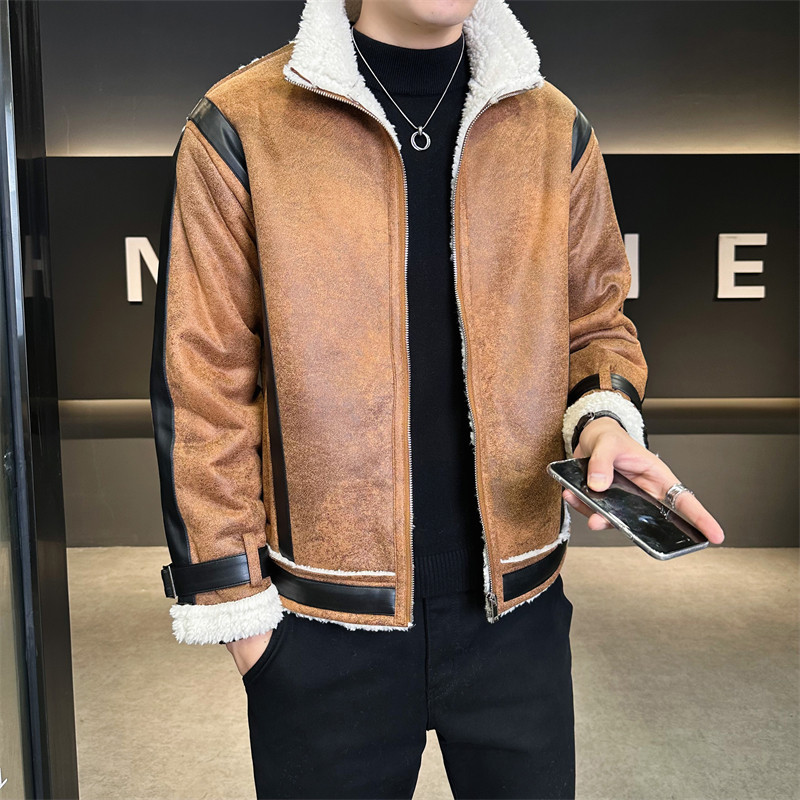 冬季男士皮毛一体外套D248-002-P170，男装皮衣，电商D248