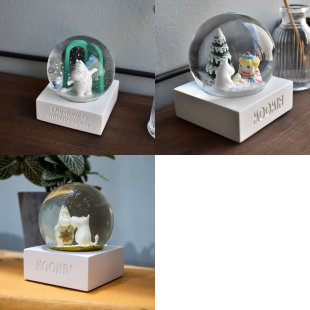 茶谷Moomin Shop姆明80周年水晶雪球摆件